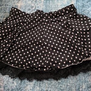 Hot Topic Black and White Skull Mini Skirt